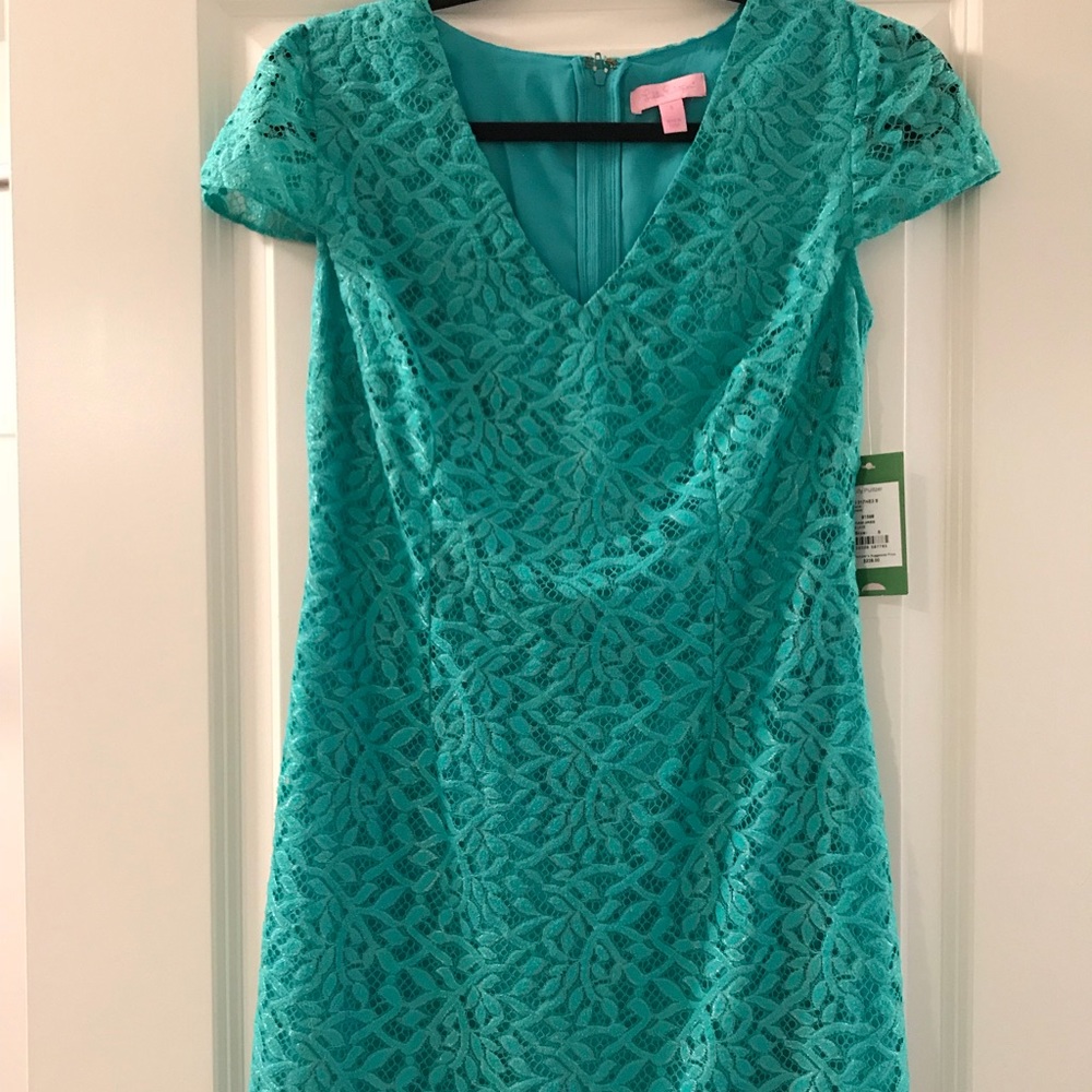 Lilly Pulitzer Erica Dress in Green Lace, Small